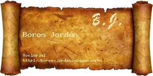 Boros Jordán névjegykártya