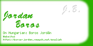 jordan boros business card